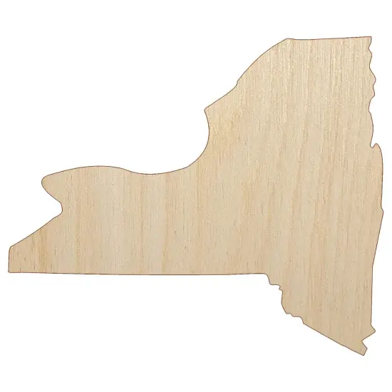 New York State Silhouette Unfinished Wood Shape Piece Cutout for DIY Craft Projects {2}