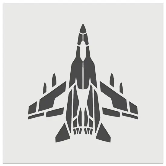 Fighter Jet War Plane Combat Vehicle with Missiles Wall Cookie DIY Craft Reusable Stencil {2}