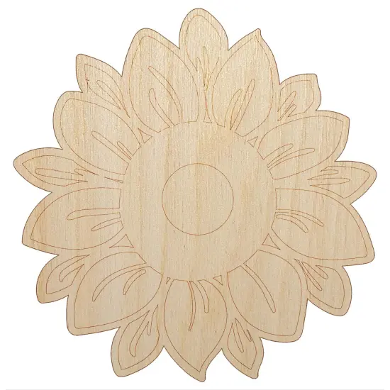 Cute Sunflower Doodle Unfinished Wood Shape Piece Cutout for DIY Craft Projects {2}