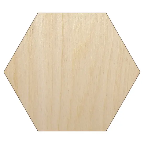 Hexagon Solid Unfinished Wood Shape Piece Cutout for DIY Craft Projects {1}