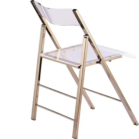 ISL Furnishings- Kasper Flex Luxury Modern Folding Chairs Acrylic Lucite (New Gold - 1 Pack) {3}