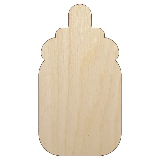 Baby Bottle Solid Unfinished Wood Shape Piece Cutout for DIY Craft Projects {1}