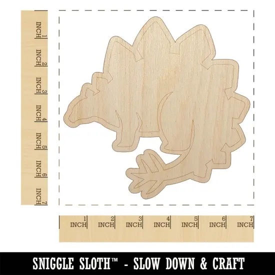 Stegosaurus the Spikey Dinosaur Unfinished Wood Shape Piece Cutout for DIY Craft Projects {1}