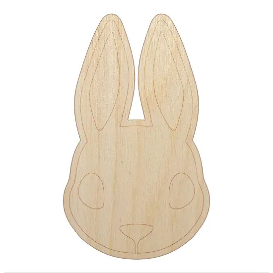 Cute Bunny Rabbit Head Unfinished Wood Shape Piece Cutout for DIY Craft Projects {7}