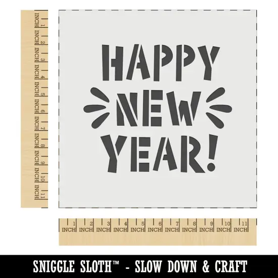 Happy New Year Wall Cookie DIY Craft Reusable Stencil {1}