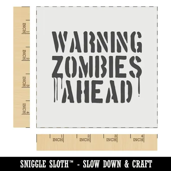 Warning Zombies Ahead Halloween Monster Wall Cookie DIY Craft Reusable Stencil {6}
