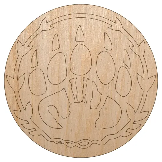 Druid Bear Claw Hand Print Unfinished Wood Shape Piece Cutout for DIY Craft Projects {7}