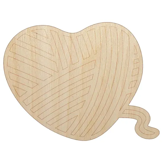 Yarn Heart Unfinished Wood Shape Piece Cutout for DIY Craft Projects {7}