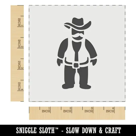 Cowboy Rancher with Mustache Hat and Vest Wall Cookie DIY Craft Reusable Stencil {6}