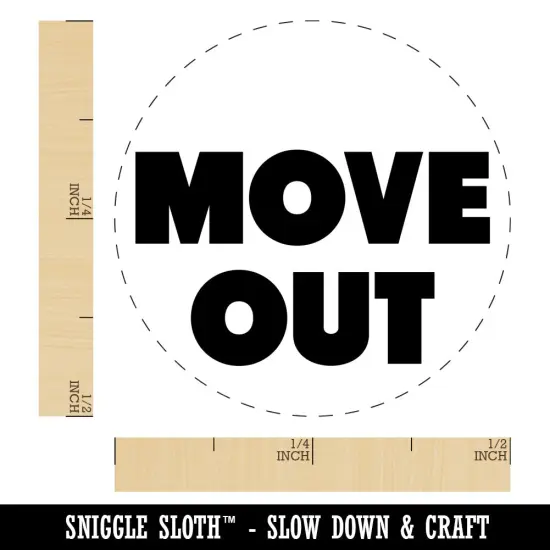 Move Out Bold Text Home House Self-Inking Rubber Stamp for Stamping Crafting Planners Black {1}