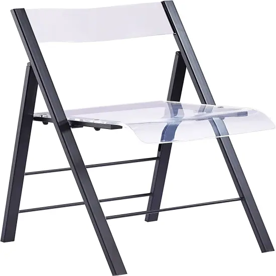 ISL Furnishings Kasper Flex Luxury Modern Folding Chairs Acrylic Lucite BLK 1 PK {1}