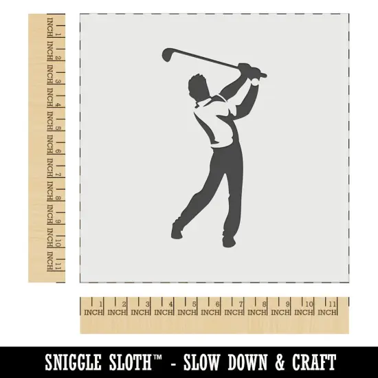 Man Swinging Golf Club Wall Cookie DIY Craft Reusable Stencil {1}