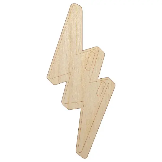 Quirky Lightning Bolt Unfinished Wood Shape Piece Cutout for DIY Craft Projects {7}