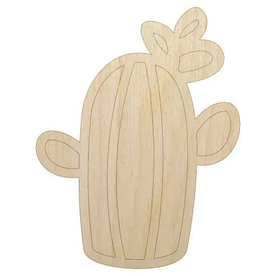 Cactus Succulent with Flower Doodle Unfinished Wood Shape Piece Cutout for DIY Craft Projects {7}