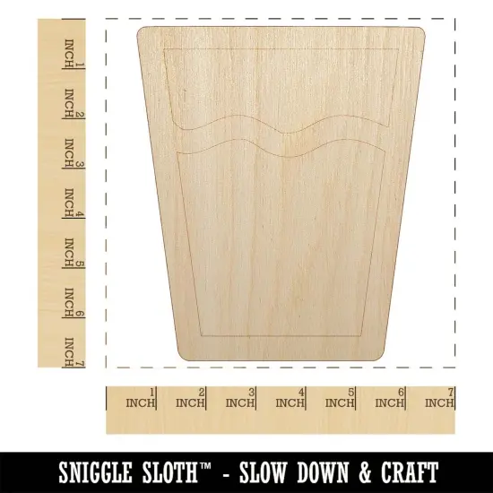 Water Glass Cup Unfinished Wood Shape Piece Cutout for DIY Craft Projects {1}