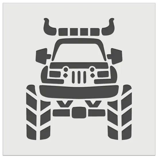 Monster Truck with Bull Horns Wall Cookie DIY Craft Reusable Stencil {7}