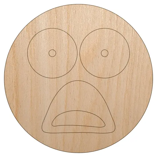 Mouth Agape Shocked Face Unfinished Wood Shape Piece Cutout for DIY Craft Projects {7}