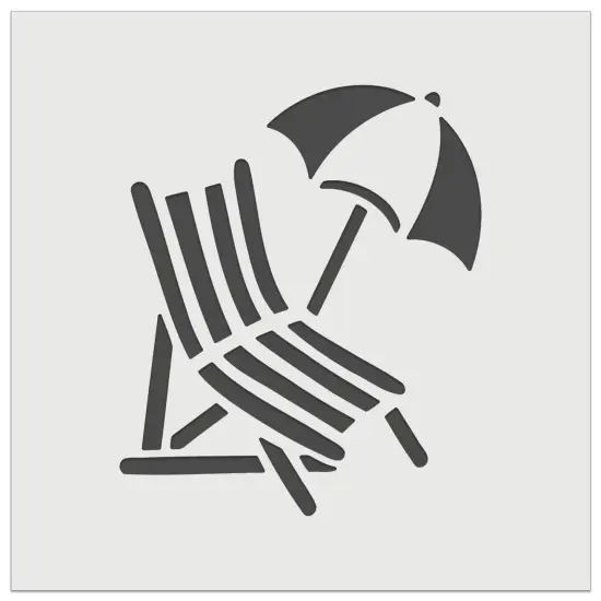 Beach Lounge Chair and Umbrella Wall Cookie DIY Craft Reusable Stencil {7}