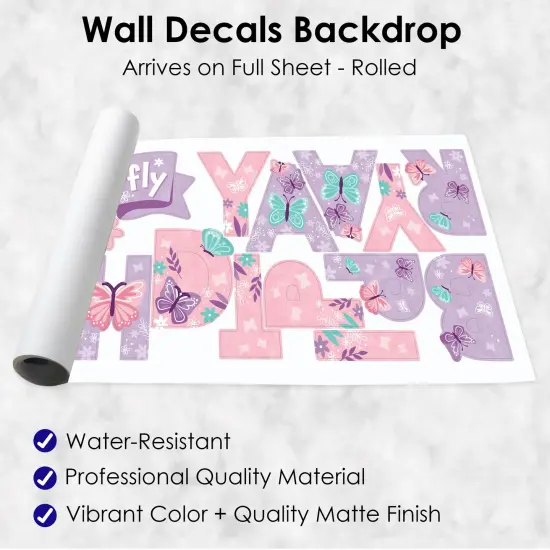 Big Dot of Happiness Beautiful Butterfly - Peel and Stick Floral Birthday Party Decoration - Wall Decals Backdrop {7}
