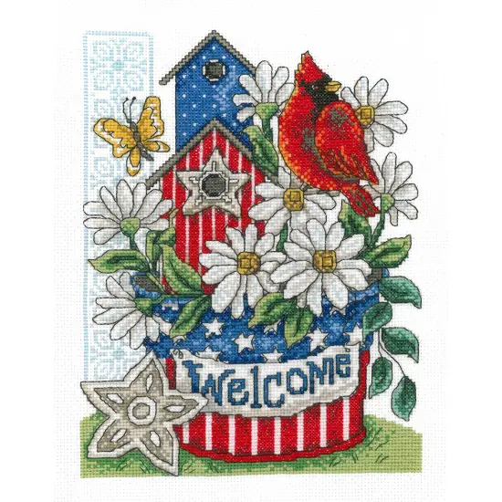 Imaginating Counted Cross Stitch Kit 7.5"X10"-Patriotic Welcome {2}