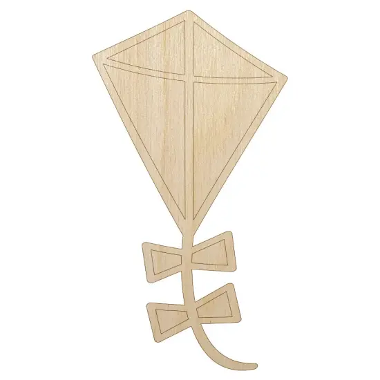 Cute Kite Outline Unfinished Wood Shape Piece Cutout for DIY Craft Projects {1}