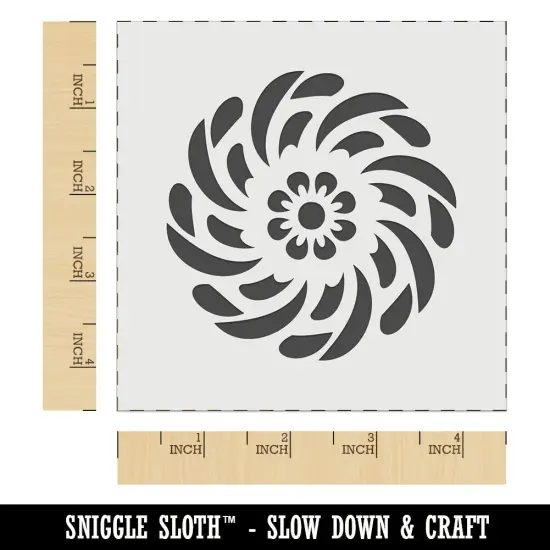 Swirling Geometrical Flower Wall Cookie DIY Craft Reusable Stencil {6}