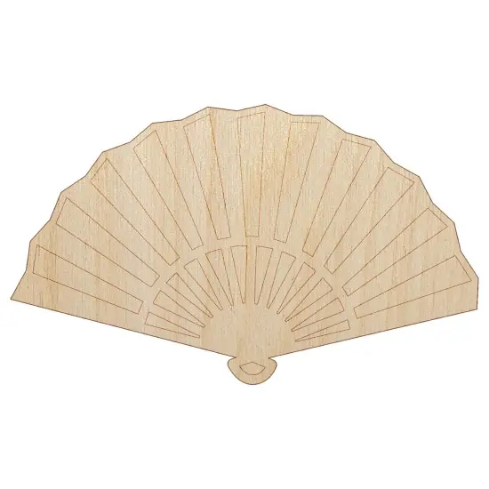 Japanese Fan Unfinished Wood Shape Piece Cutout for DIY Craft Projects {7}