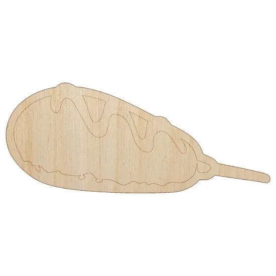 Corn Dog with Ketchup Unfinished Wood Shape Piece Cutout for DIY Craft Projects {7}