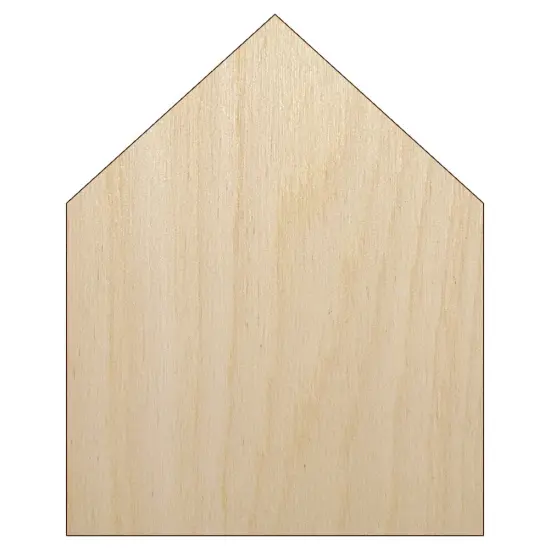 Simple House Solid Unfinished Wood Shape Piece Cutout for DIY Craft Projects {1}