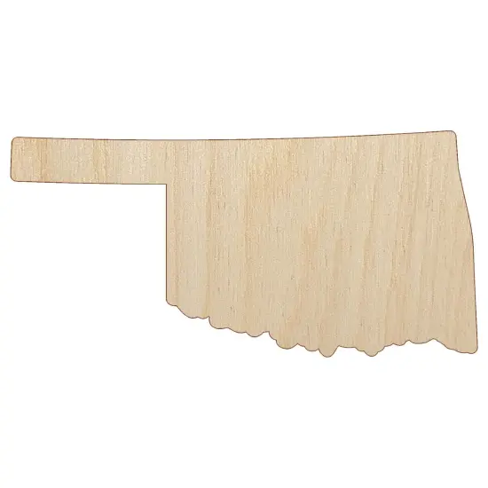 Oklahoma State Silhouette Unfinished Wood Shape Piece Cutout for DIY Craft Projects {7}