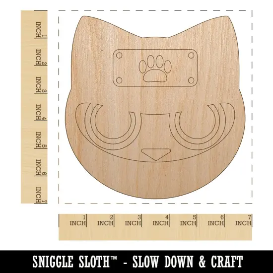 Ninja Cat Shinobi Neko Unfinished Wood Shape Piece Cutout for DIY Craft Projects {1}
