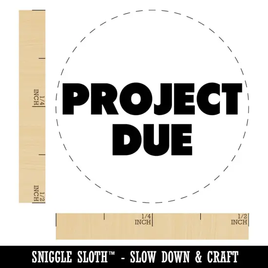 Project Due Bold Text Teacher School Self-Inking Rubber Stamp for Stamping Crafting Planners Purple {1}