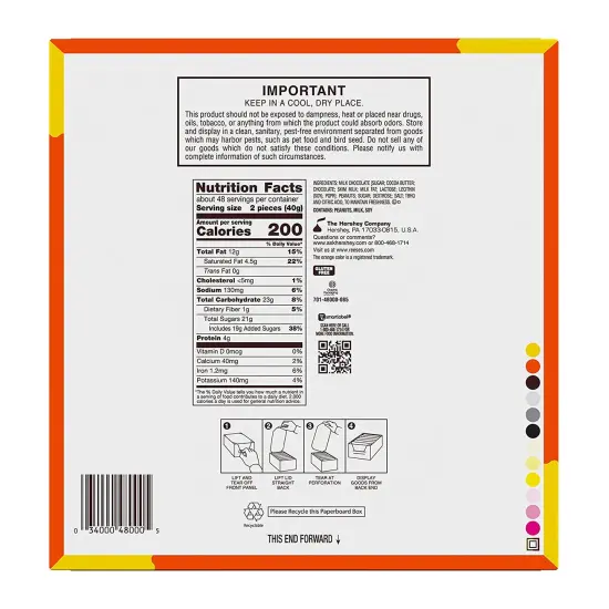 REESE'S Milk Chocolate Peanut Butter King Size Cups Candy, Bulk, 2.8 oz (Case of 24) {2}