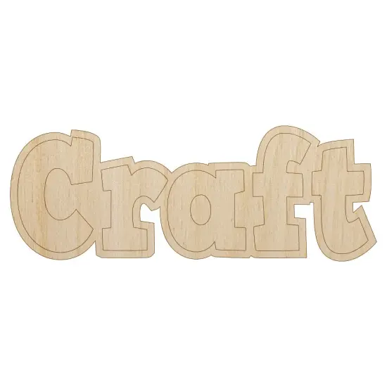 Craft Fun Text Unfinished Wood Shape Piece Cutout for DIY Craft Projects {1}