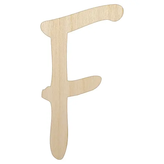 Letter F Uppercase Felt Marker Font Unfinished Wood Shape Piece Cutout for DIY Craft Projects {1}
