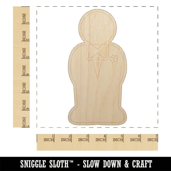 Groom Symbol Wedding Unfinished Wood Shape Piece Cutout for DIY Craft Projects {1}