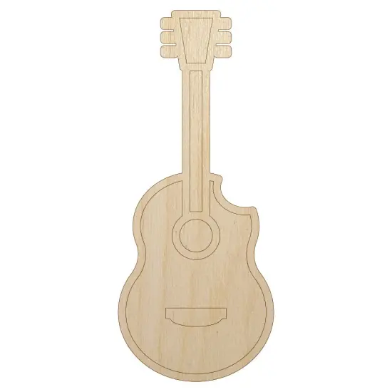 Guitar Music Unfinished Wood Shape Piece Cutout for DIY Craft Projects {2}