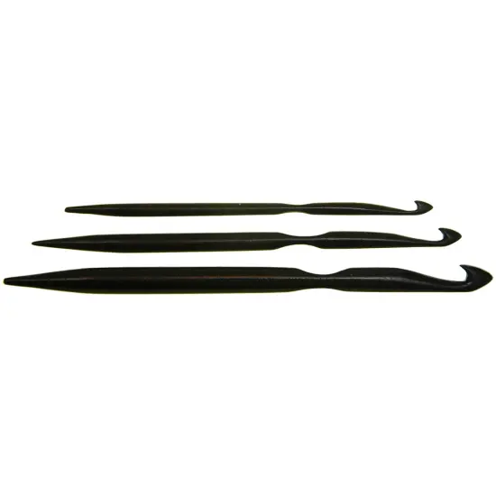 Lacis Double-Ended Ebony Crochet Hooks 3/Pkg-D4/3mm - 3", F6/4mm - 3.5", J10/6mm - 4" {3}