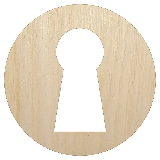 Keyhole Symbol Unfinished Wood Shape Piece Cutout for DIY Craft Projects {1}