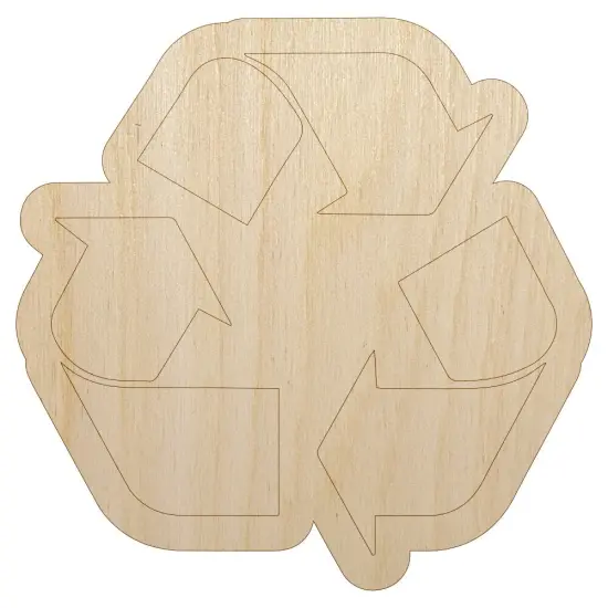 Recycle Symbol Solid Unfinished Wood Shape Piece Cutout for DIY Craft Projects {1}