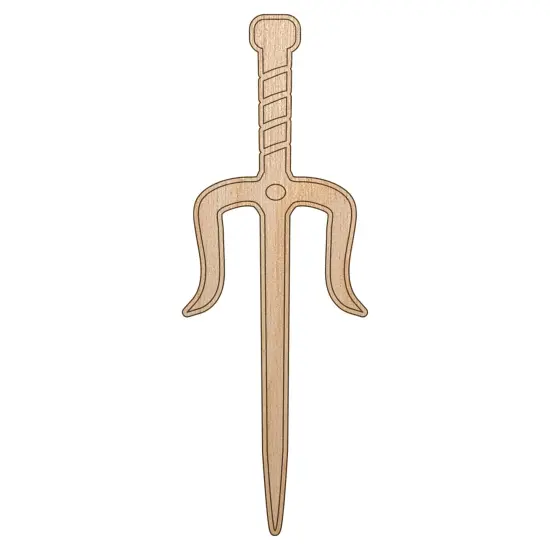 Ninja Weapon Sai Unfinished Wood Shape Piece Cutout for DIY Craft Projects {7}