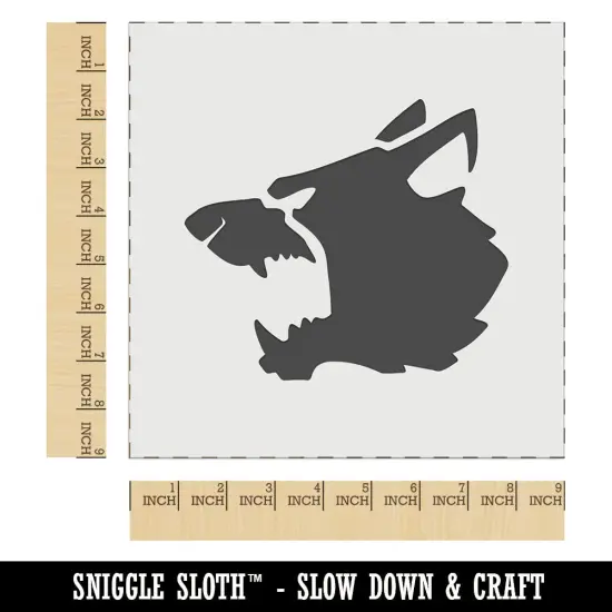 Ferocious Snarling Wolf Head Side Wall Cookie DIY Craft Reusable Stencil {1}