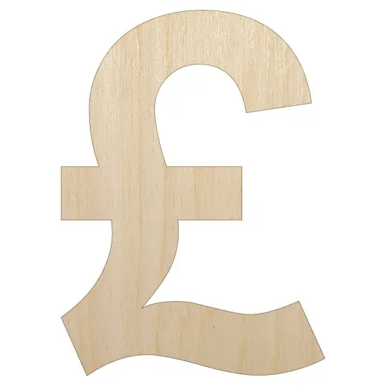 Pound Sterling Symbol United Kingdom Unfinished Wood Shape Piece Cutout for DIY Craft Projects {1}