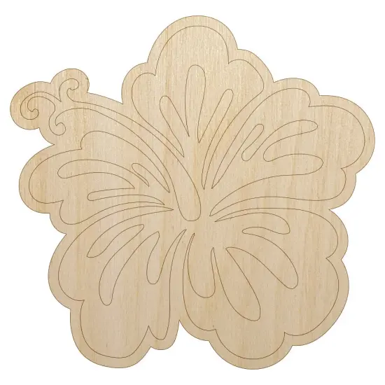 Pretty Hibiscus Flower Tropical Unfinished Wood Shape Piece Cutout for DIY Craft Projects {2}