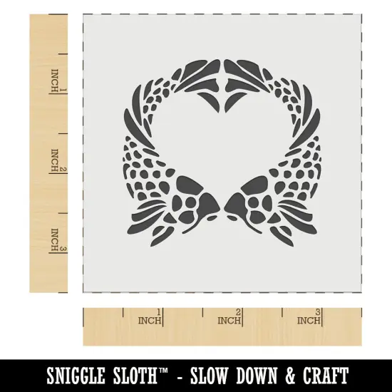 Pair of Fish Love Heart Valentine's Day Wall Cookie DIY Craft Reusable Stencil {5}