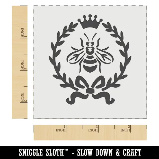 French Bee Crown Wreath Wall Cookie DIY Craft Reusable Stencil {6}
