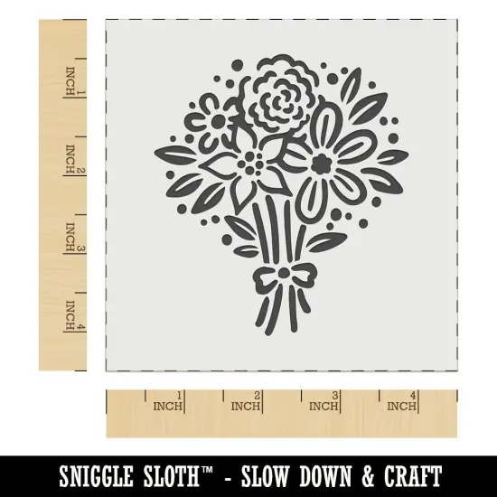 Flower Bouquet Wall Cookie DIY Craft Reusable Stencil {6}