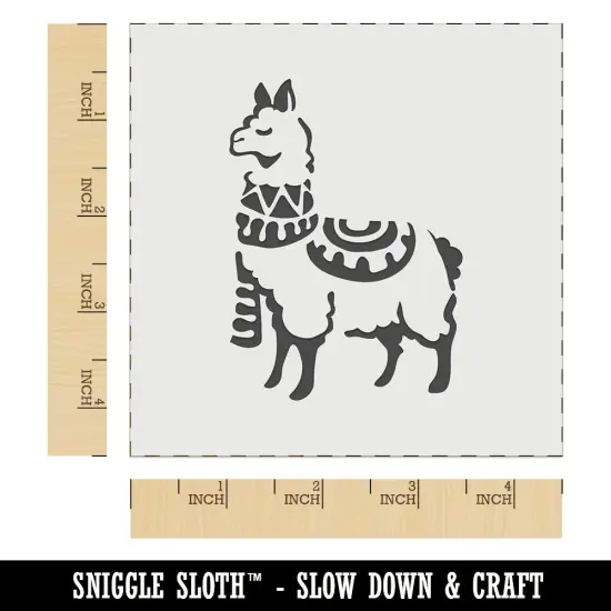 Cozy Llama Alpaca Wrapped with Scarf and Blanket Wall Cookie DIY Craft Reusable Stencil {6}