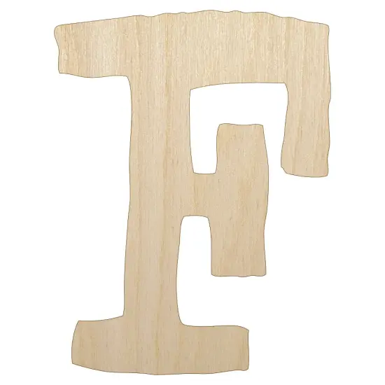 Letter F Uppercase Cute Typewriter Font Unfinished Wood Shape Piece Cutout for DIY Craft Projects {1}