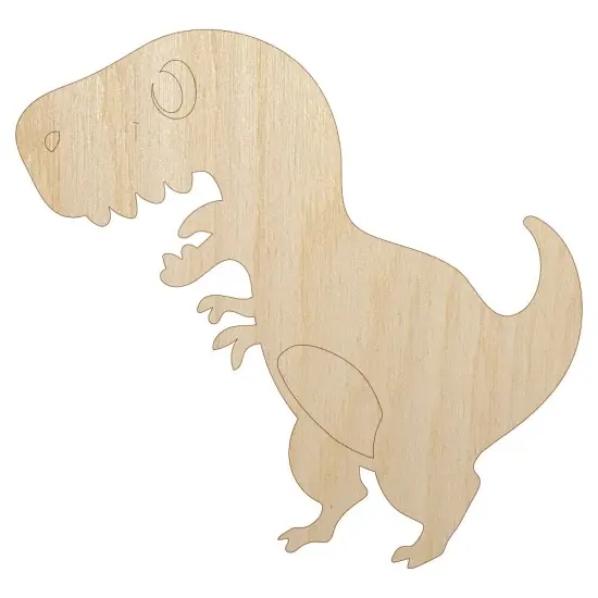 Cute Tyrannosaurus Rex Dinosaur Unfinished Wood Shape Piece Cutout for DIY Craft Projects {7}